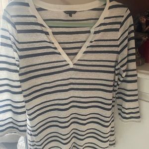 Massimo Dutti nautical stripe linen shirt